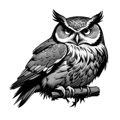 Owl Holding An Anker