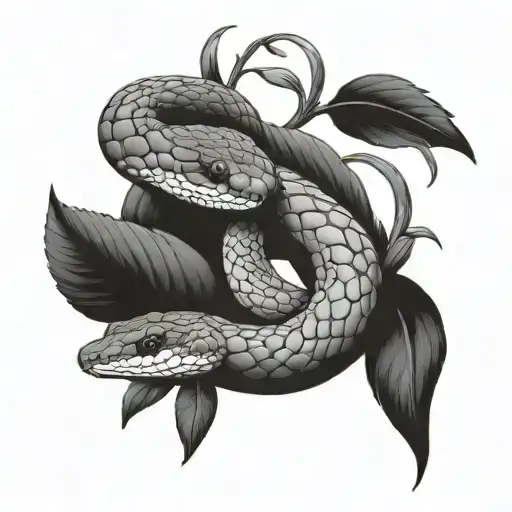 Snake With Olive Branch Around It