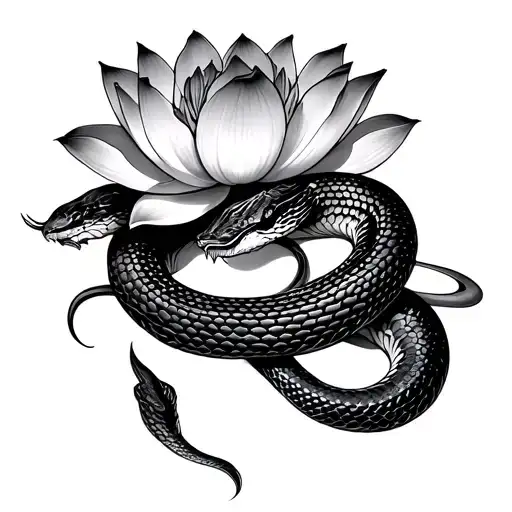 Snake And Lotus