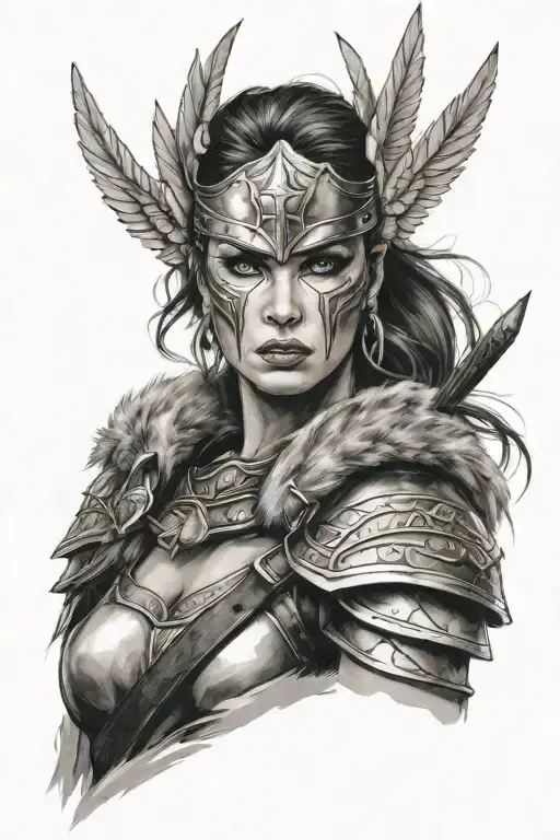 Valkyrie Warrior Woman Portrait