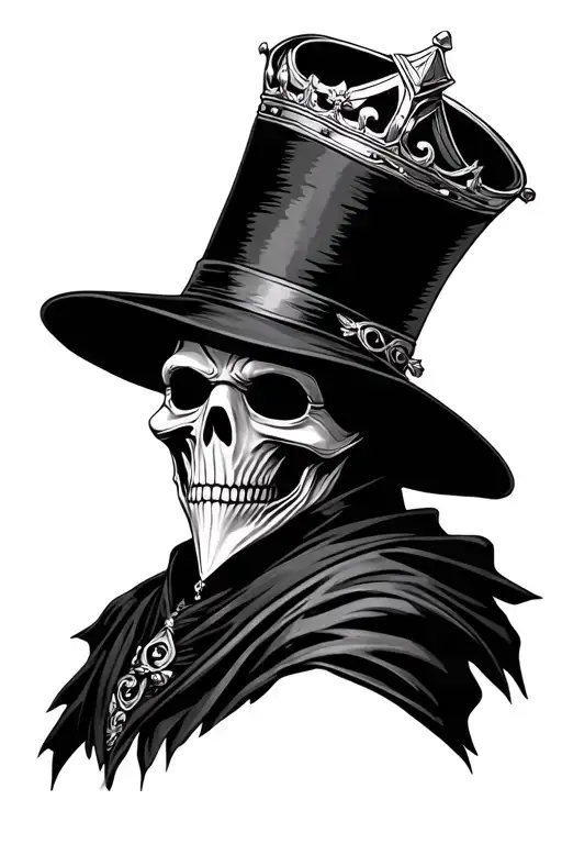 Plague Doctor With Crown On Top Hat