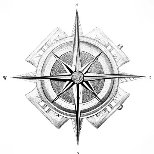 Warrior Holding A Compass Rose As A Symbol Of Guidance