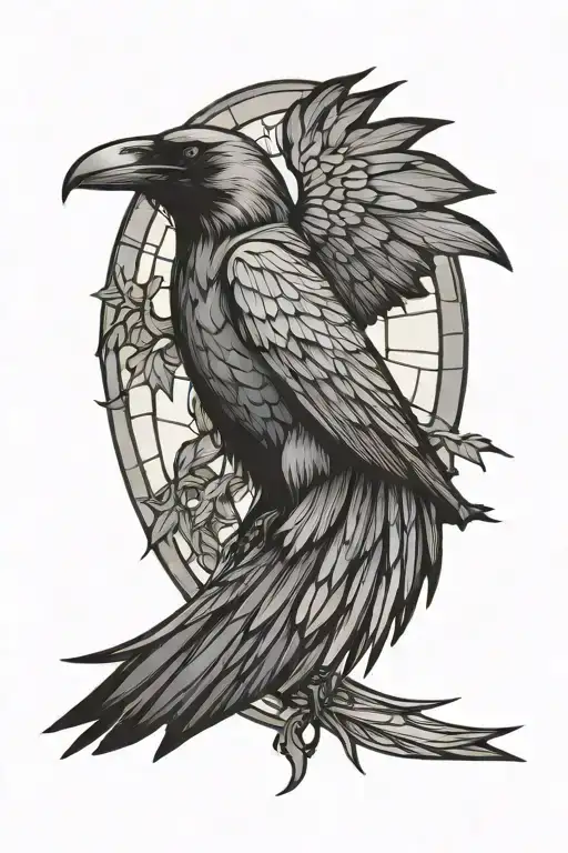 Crow Reaper Cathedral Stained Glass