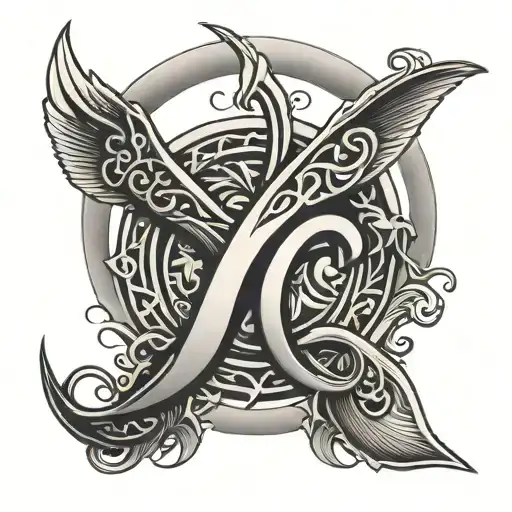 Stylized Lettering Of The Ichthys Symbol