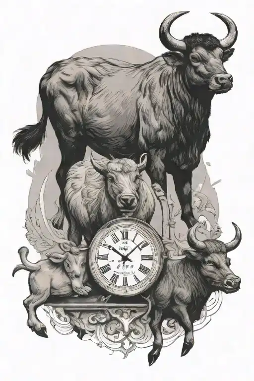Drake With Clock And An Ox With A Clock