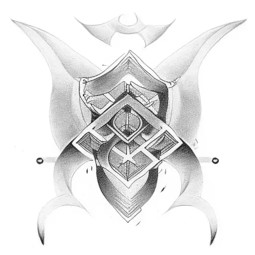 Male Breast Tattoo With Runes