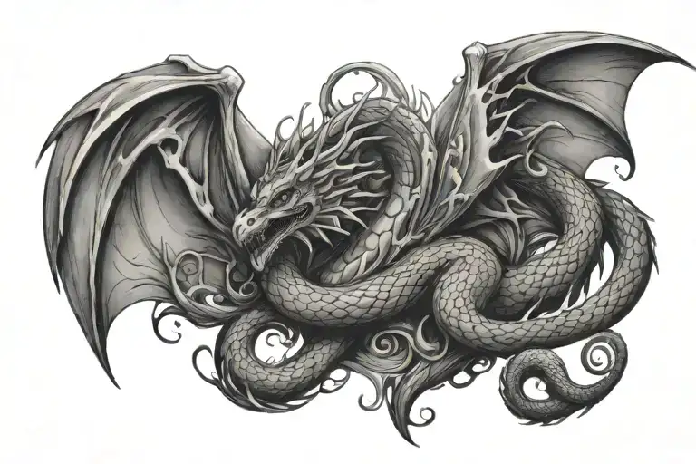 A Siren Tattoo Flowing Like A Dragon