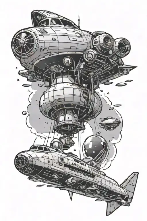 Space Ship Landing With Door Opening