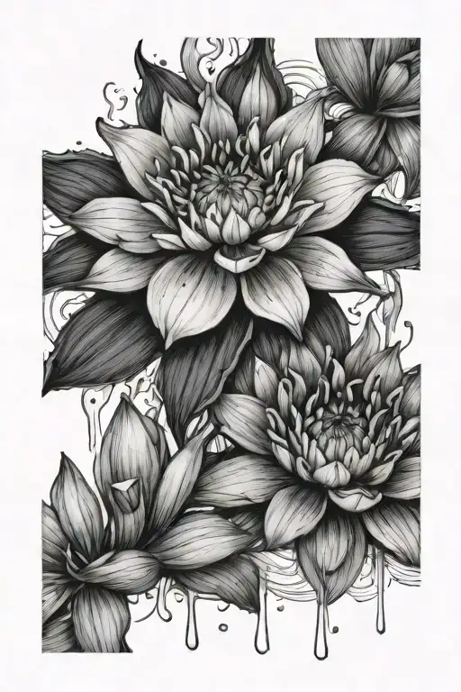 Delphiniums And Water Lily For Shoulder