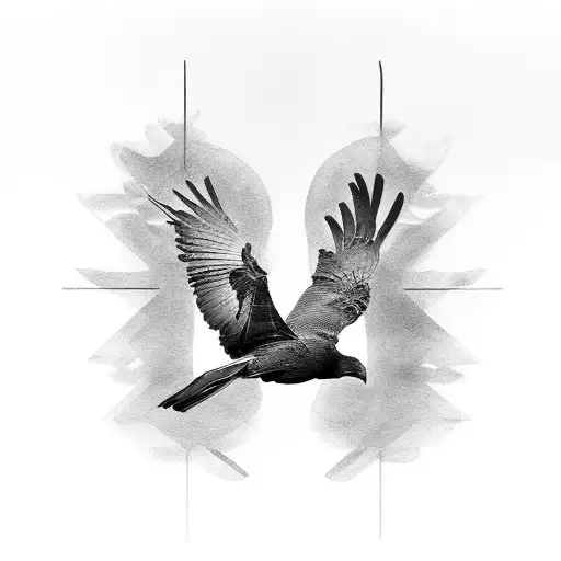 A Composition Of Black And Grey Piano Keys Forming A Beautiful Crow