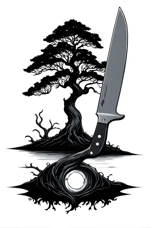 Chef Knife And Tree Of Life