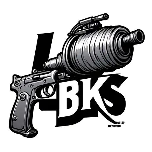 Logo Of A Polychadora With A Hydrolavator Gun And In The Middle Lbks Letters