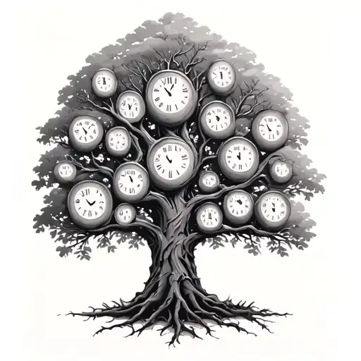 Family Tree With Roman Numerals In Tree Trunk