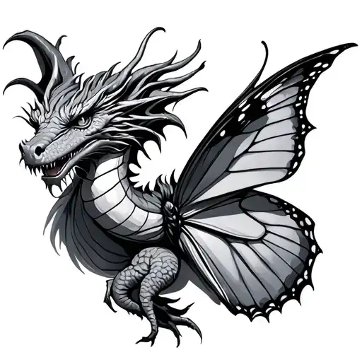 Dragon Turning Into A Butterfly
