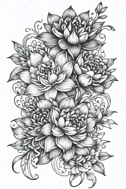 Delphiniums And Water Lily Together