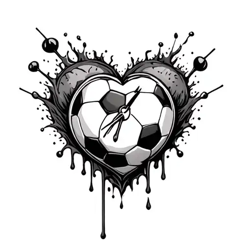 Soccer And Heart And A Clock Melting