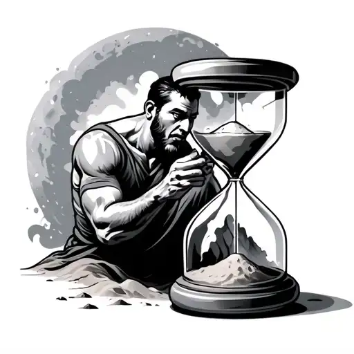 Man Trying To Stop Sand In Hourglass