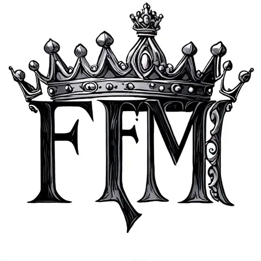 Crown With Initials F M And