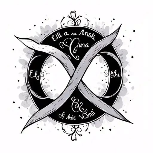 Infinity Symbol With Ella And Anshi Written