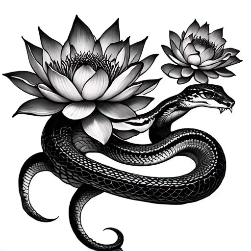 Snake And Lotus