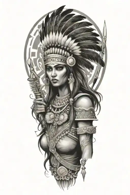 Indian Warrior Surrounded Stylus Femme