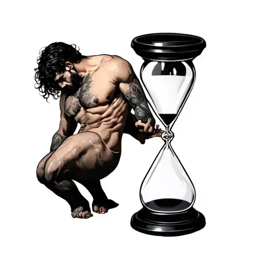 Man Stuck In Hourglass