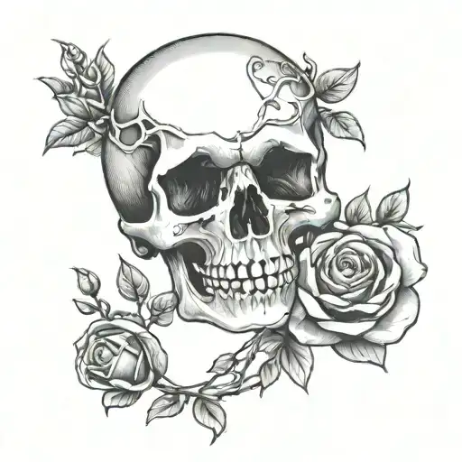 Skelton Hand Tattoo With Rose