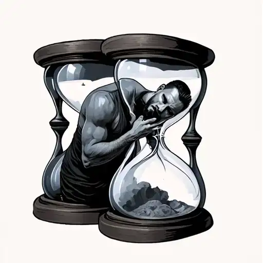 Man Stuck In Hourglass