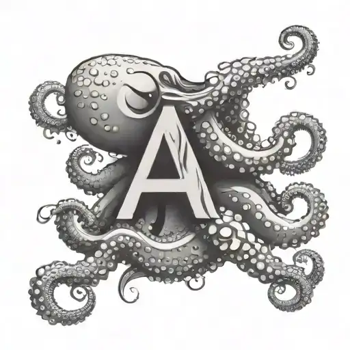 A Small Octopus With The Letter A Embedded In The Photo Secretly