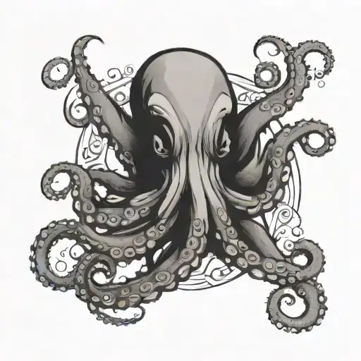 A Small Octopus With The Letter A Secretly Woven Into The Body Of Octopus Almost Unseen