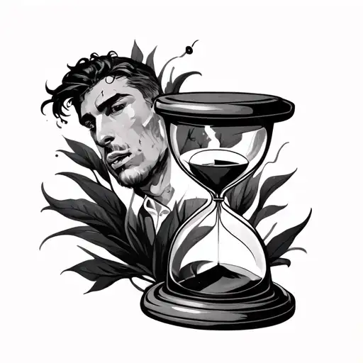 Man Stuck In Hourglass