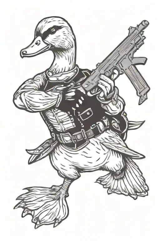 Tactial Duck Holding A Gun