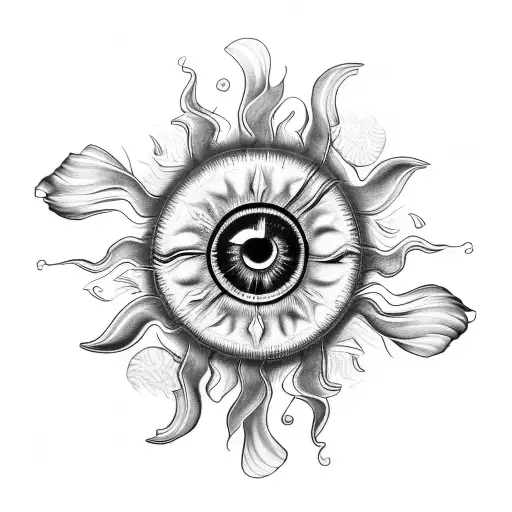 Sun With Photorealistic Iris In The Middle