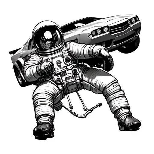Astronaut And Car