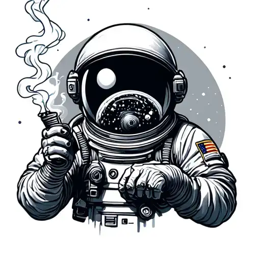 Astronaut Smoking Space