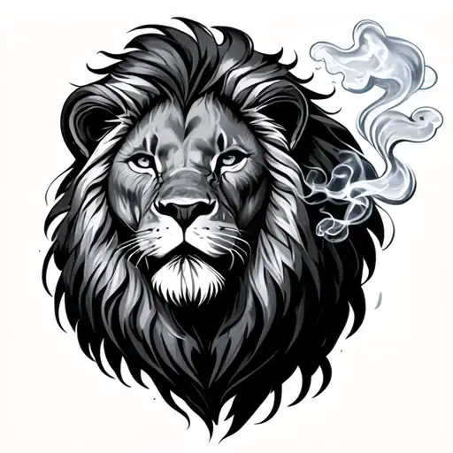 Lion Smoking In Space
