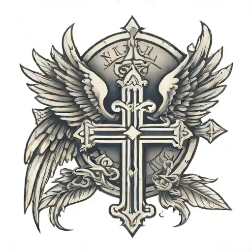 Roman Numeral 3 With A Cross And Wings Made