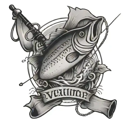 Fishing Pole With Name Written Vertically