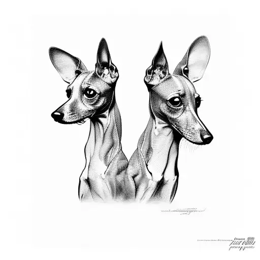 A Heart Made From Two Italian Greyhound Heads