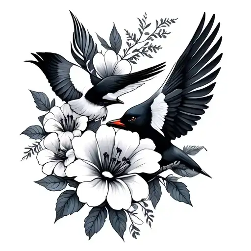 Flowers And Birds Represent Strength Inspired