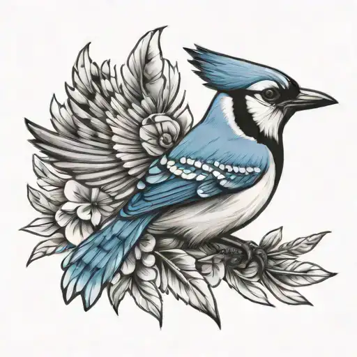 Native Blue Jay Bird Flying
