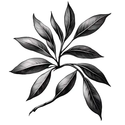 Olive Branch Realistic Black And Grey Collarbone