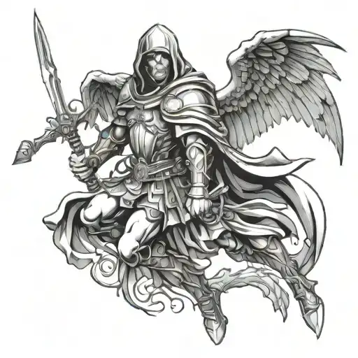 Hooded St Michael Fighting Demon