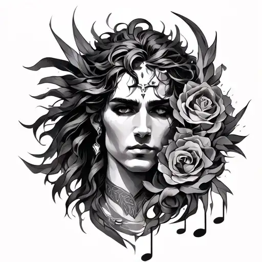 Design A Tatoo Of Pheneoix With Some Music Element