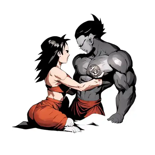 Majin Boo Dragon Ball Z Man And Woman Sharing A Chocolate