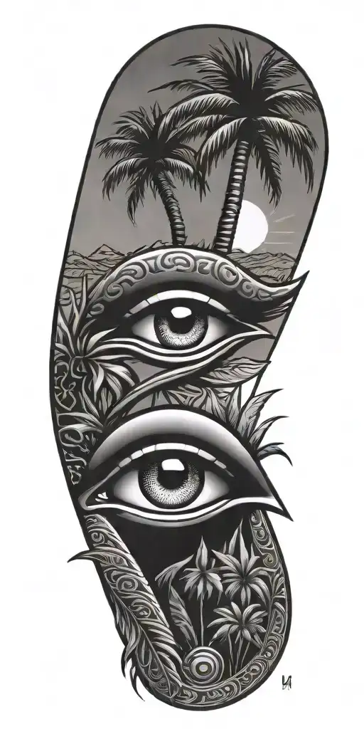 Eye Of Horus Eye Of Ra Egyptian Palm Trees