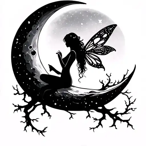 Moon With A Fairy Sitting On It
