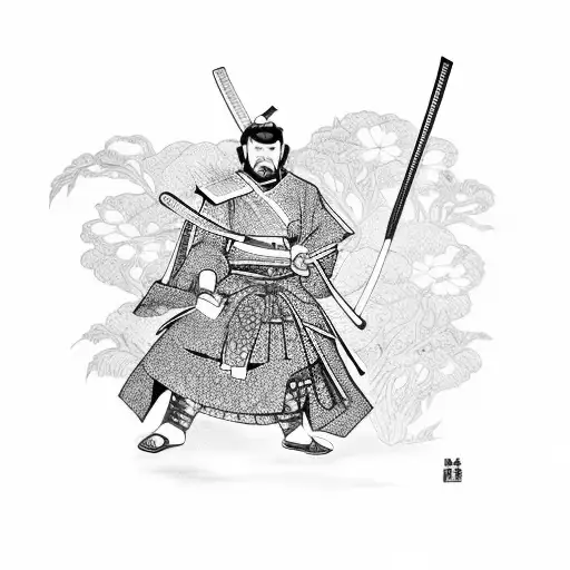 Samurai In A Garden