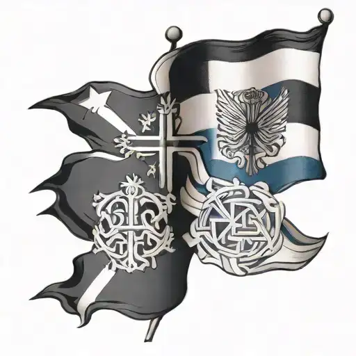 Irish Flag And Argentina Flag Intertwined