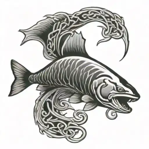 Celtic Salmon Leaping